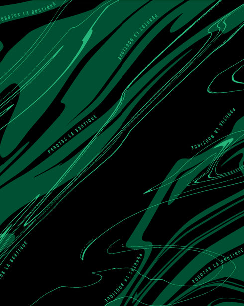 Funda de Asiento Individual *Wavy lines Negro y Verde*